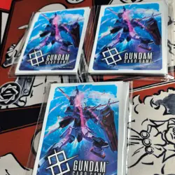 Gundam TCG Card Game Aile Strike Gundam Promo Sleeves Release Event lot of 3 - Image 2