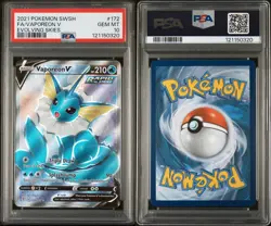Pokemon TCG Vaporeon v Evolving Skies Holo Ultra Rare Card 172/203 PSA 10 - Image 3