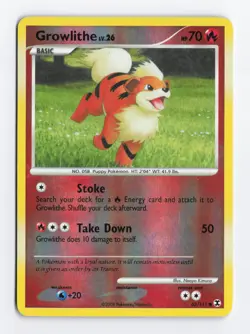 Growlithe 63/111 Reverse Holo Rising Rivals Pokemon Card MP - Image 1