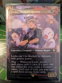 Locke, Treasure Hunter (Borderless) (Chocobo Track Foil) MTG Final Fantasy NM - Image 1