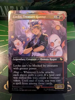 Locke, Treasure Hunter (Borderless) (Chocobo Track Foil) MTG Final Fantasy NM - Image 2