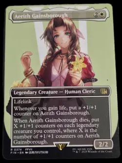 Aerith Gainsborough Borderless #0374 NM Final Fantasy FIN MTG Magic Rare - Image 1