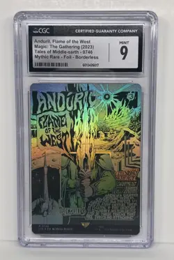 MTG LOTR Anduril, Flame of the West / Borderless Poster (Foil) #746 - CGC 9 - Image 1
