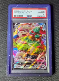 Pokemon Snorlax VMAX 142 Sword & Shield Base Set PSA 10 GEM MINT - Image 1