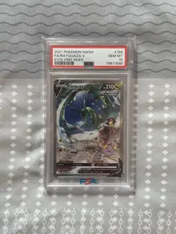 Pokemon PSA 10 Gem Mint Evolving Skies Alt Art Rayquaza V 194/203 - Image 1