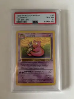 1999 Pokemon Fossil Slowbro 1st Edition PSA 10 GEM MT #43 - Image 1