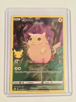 Pokemon Celebrations 25th Anniversary Base Full Art Holo Rare Pikachu 005/025 - Image 1