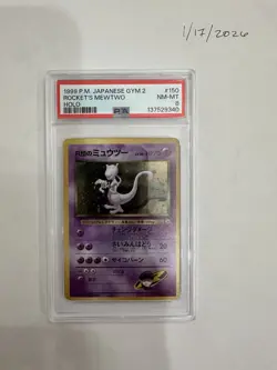 Pokemon 1999 Challenge Rocket's Mewtwo #150 Holo Rare PSA 8 Japanese - Image 1