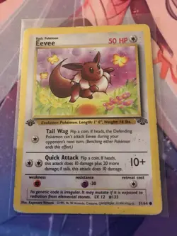 Pokemon TCG Eevee Common 1st Edition Jungle 51/64 - Played Condition! - Image 1