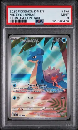 Pokemon TCG Misty's Lapras Destined Rivals 194/182 PSA 9 - Image 1