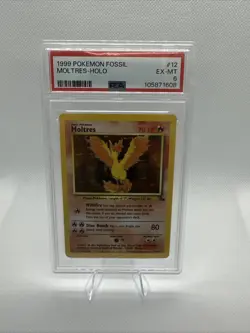 Moltres - Holo Rare #12 PSA 6 EX-MT 1999 Pokemon Fossil - Image 1