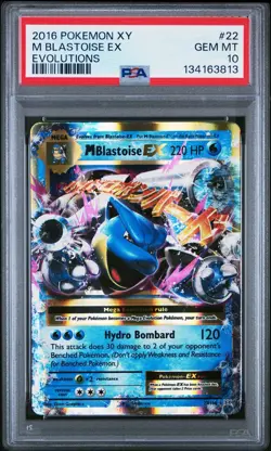 2016 POKEMON XY EVOLUTIONS #22 M BLASTOISE EX PSA 10 - Image 1