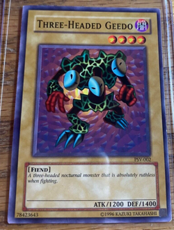 Three-Headed Geedo PSV-002 Yu-Gi-Oh! Card Light Play Unlimited Common Fiend - Image 1