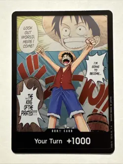 MONKEY D LUFFY ALT ART DON!! ONE PIECE OP01 ROMANCE DAWN ENGLISH - Image 1