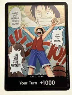MONKEY D LUFFY ALT ART DON!! ONE PIECE OP01 ROMANCE DAWN ENGLISH - Image 3