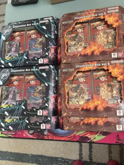 Lot of 8 One Piece TCG Illustration Box Vol.5 + Vol.6 (4 Each) Sealed Bandai - Image 1