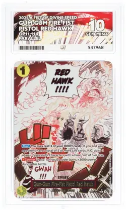 Gum-Gum Fire-Fist Pistol Red Hawk One Piece Tcg Ace 10 Perfect Subgrades - Image 1
