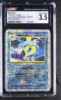 CGC 3.5 Gyarados 2002 Legendary Collection 12/110 Reverse Holo Pokemon Card - Image 1