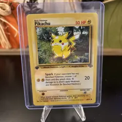 1st Edition Jungle RED CHEEKS Pikachu Base Set Rare Pokemon Card - Image 1