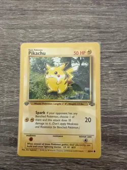 1st Edition Pikachu 60/64 Jungle Common WOTC 1999 Pokemon Card TCG - Image 1