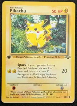 1st Edition Pikachu 60/64 Jungle Common WOTC 1999 Pokemon Card TCG - Image 1