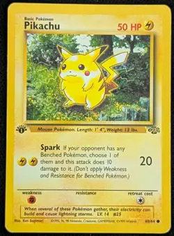 1st Edition Pikachu 60/64 Jungle Common WOTC 1999 Pokemon Card TCG - Image 1
