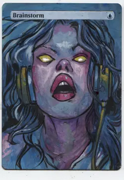 Brainstorm Altered Art Mtg Hand Painted Card Commander - Image 1