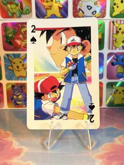 Pikachu Pokemon Vintage Playing Poker Card Charizard Nintendo - Prism Holo Back - Image 3