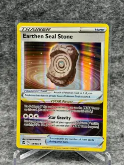 Earthen Seal Stone 154/195 Silver Tempest Holo Rare Pokemon Card - Image 1