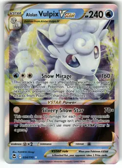Alolan Vulpix VSTAR 034/195 SWSH12: Silver Tempest NM Pokemon Card TCG - Image 1
