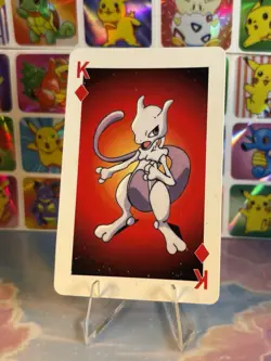 Pikachu Pokemon Vintage Playing Poker Card Charizard Nintendo - Prism Holo Back - Image 2