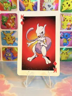 Pikachu Pokemon Vintage Playing Poker Card Charizard Nintendo - Prism Holo Back - Image 3