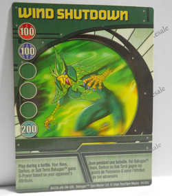 Bakugan Card - Wind Shutdown - Green Ability Card - BA335 - 44/48d - 2008 - Image 1