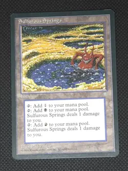 Magic The Gathering Sulfurous Springs Ice Age Rare Card LP MTG - Image 1