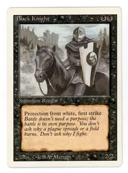 Black Knight Unlimited Magic the Gathering Uncommon LP MTG - Revised - Image 1
