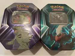 Pokemon Tyranitar Darkrai Triple Whammy Tin Set of 2 New Sealed FREE SHIP! - Image 1