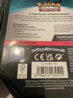 Pokemon Tyranitar Darkrai Triple Whammy Tin Set of 2 New Sealed FREE SHIP! - Image 3