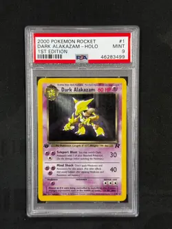 Dark Alakazam Holo 1 1st Edition Rocket Pokemon PSA 9 - Image 1