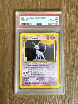 2001 Pokemon ESPEON / PSIANA 20/75 Neo Discovery Unlimited PSA 10 GEM MINT - Image 1