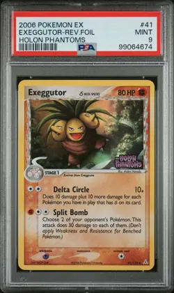 2006 POKEMON EX HOLON PHANTOMS 41 EXEGGUTOR REVERSE FOIL PSA 9 - Image 1
