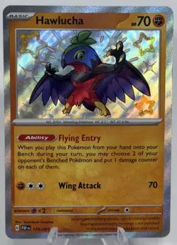Pokemon TCG Hawlucha SHINY 175/091 S&V Paldean Fates Holo Shiny Rare 2024 [NM] - Image 1