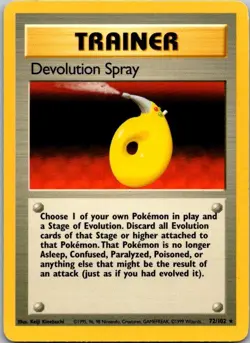 Base Set #072/102 Devolution Spray Pokemon Moderately Played - Image 1