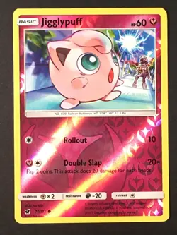 Pokemon TCG Jigglypuff 71/111 Reverse Holo Common SM Crimson Invasion LP - Image 1