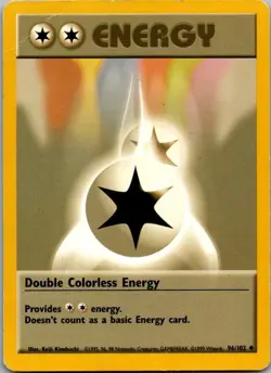 Base Set #096/102 Double Colorless Energy Pokemon Moderately Played - Image 1