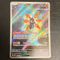 Pokemon TCG Iron Moth 187/182 SV04 Paradox Rift Illustration Rare Holo - Image 1