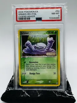 Graded PSA 8 2006 Pokemon Ex - Grimer Rev. Foil - Legend Maker - Image 1
