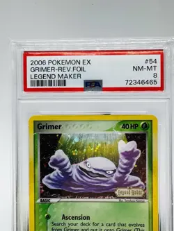 Graded PSA 8 2006 Pokemon Ex - Grimer Rev. Foil - Legend Maker - Image 3