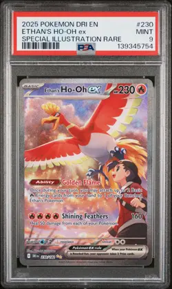 2025 POKEMON DRI EN-DESTINED RIVALS #230 ETHAN'S HO-OH EX PSA 9 - Image 1