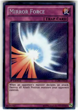 Yugioh Mirror Force LCJW-EN130 Secret Rare 1st Edition NM - Image 1