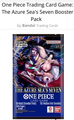 🔥 One Piece TCG 🔥OP-14 The Azure Sea’s Seven Sleeved Blister Booster Packs X11 - Image 2